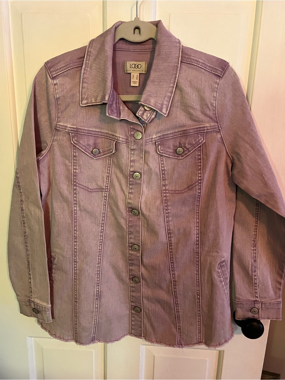 LOGO by Lori Goldstein Dusty Lavender Denim Jacket